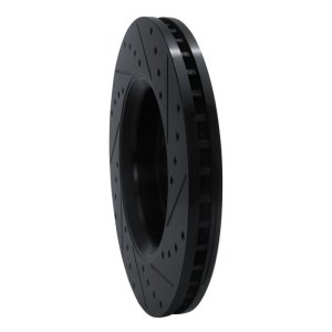 Dodge Durango Brake Rotor (1) - Front Left - R1 Concepts - Drilled & Slotted - Black - `11-`22